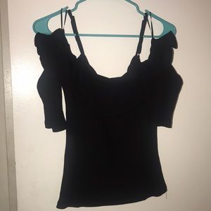 Black off the shoulder top